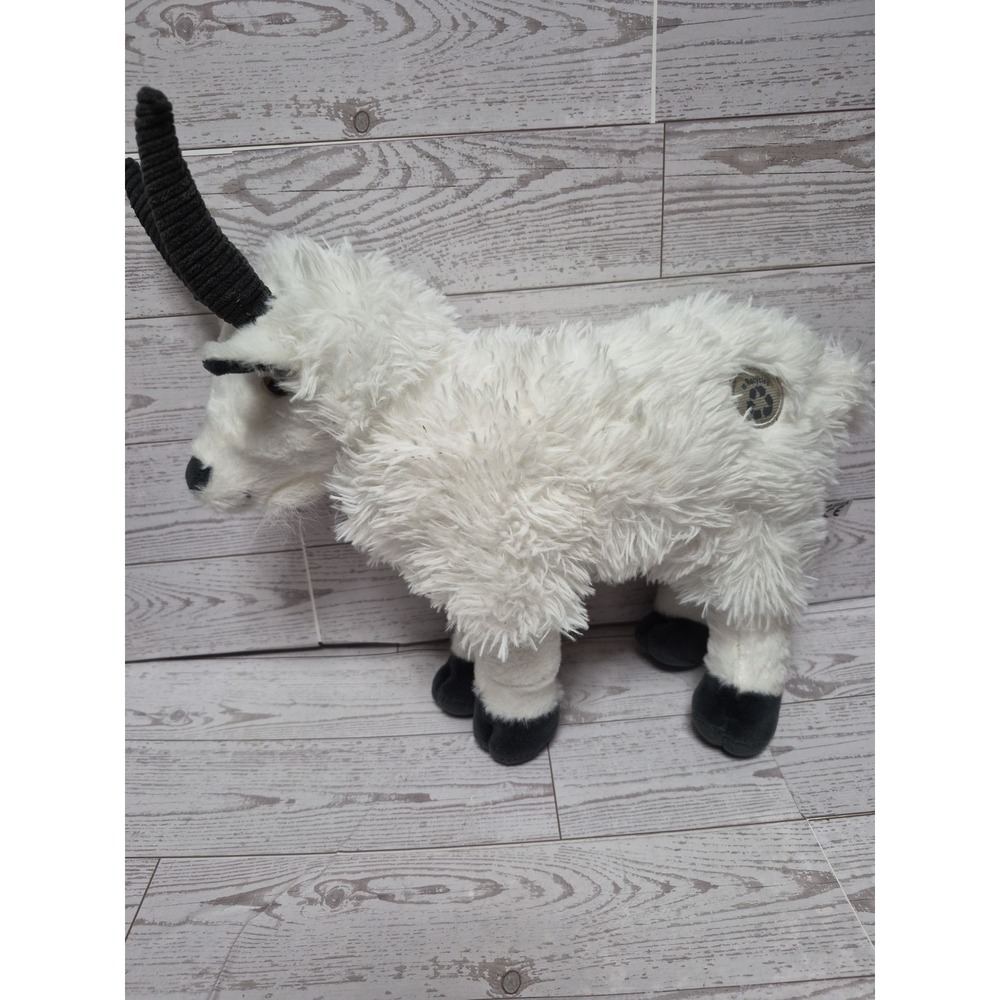 12" The Petting Zoo Realistic WHITE MOUNTAIN BILLY GOAT Plush Stuffed Animal